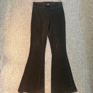 Dark Green Corduroy Flare Pants